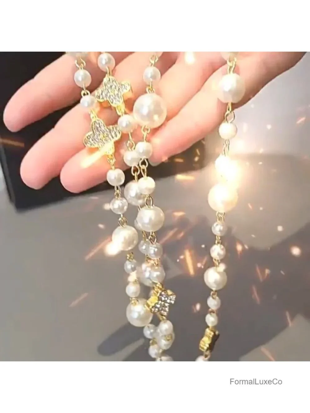 Layered Pearl Necklace for Women Vintage Double Strand Wedding Jewelry